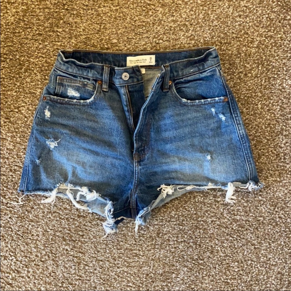 Abercrombie and fitch curve love ultra high waisted mom shorts